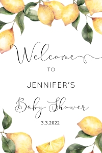 Lemon baby welcome 24x36: Lemon baby shower welcome sign