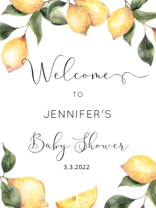 Lemon  baby welcome sign 18x24: Lemon baby shower welcome sign