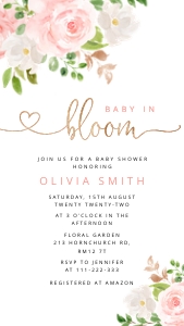 Baby in bloom evite design preview