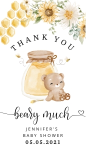 Honey bear thank you tag design preview