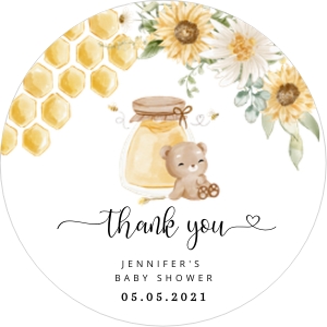 Honey round tag design preview