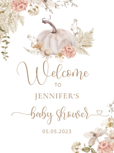 Pumpkin welcome sign 18x24: Boho pumpkin welcome sign