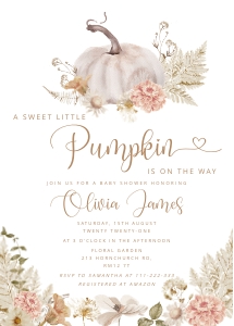Boho fall baby shower invitation design preview