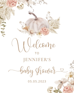 Pumpkin welcome sign 16x20: Boho pumpkin welcome sign