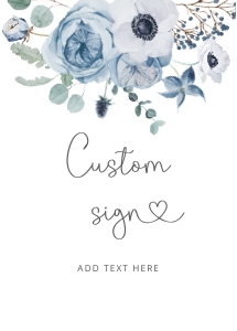 Dusty blue Custom sign design preview
