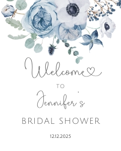 Dusty blue welcome sign design preview