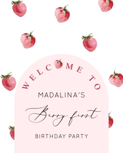 Berry first welcome sign design preview