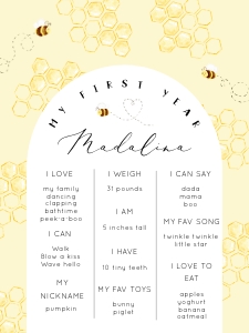Bee milestone sign design preview