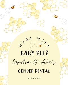Bee gender reveal welcome 16x20: Bee gender reveal welcome sign
