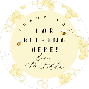 Bee round tag design preview