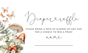 Diaper raffle ticket: Mushroom baby shower bundle