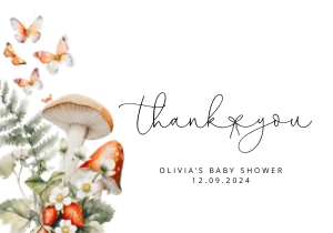 Mushrooms thank you card design preview