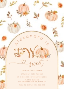 Pumpkin 2nd birthday invitation design preview
