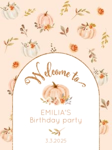 Pumpkin welcome sign 18x24: Pumpkin birthday welcome sign