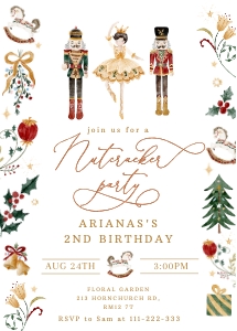 Nutcracker birthday invitation design preview