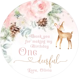 Deer round tag design preview