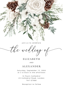 Winter wedding invite design preview