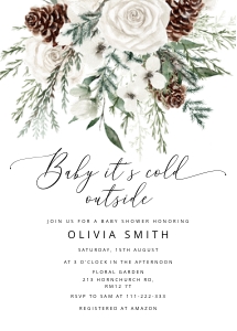 Winter baby shower bundle design preview