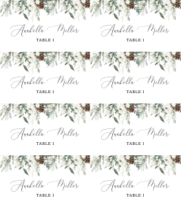 Evergreen place cards design preview