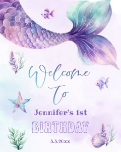 Mermaid welcome sign design preview