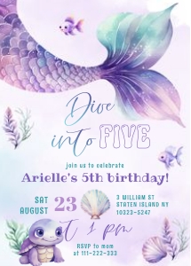 Dive into five invite design preview