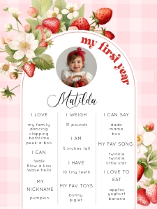 Strawberry milestone sign design preview