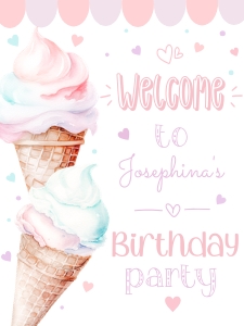 Ice cream welsome sign design preview