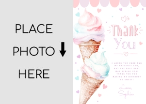 Ice cream thank you card design preview