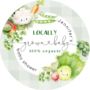 Locally grown round sticker design preview