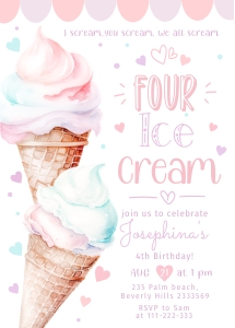 Four ice cream invite design preview
