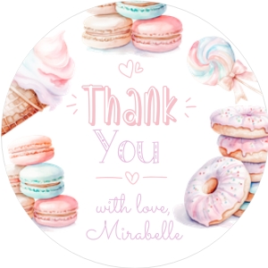 Sweets round tag design preview
