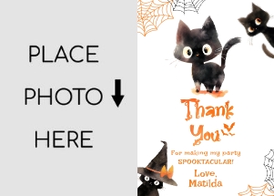 Black cat thank you card design preview