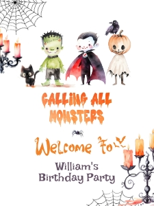 Halloween welcome sign design preview