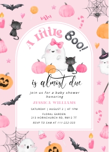 Little Boo is almost Due pink Girl Baby Shower Bundle design preview