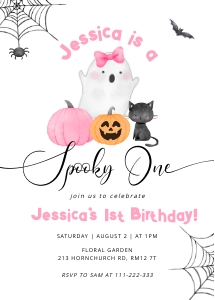 Spooky One invite design preview
