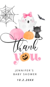 Spooky pink thank you tag design preview