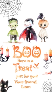 Editable Halloween Party Thank you tag, Corjl template design preview