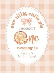 Little Cutie Pie 1st Birtday Welcome sign template design preview