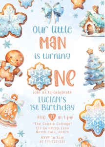 Little man birthday invite design preview