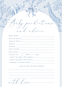 Baby Predictions: Toile de Jouy Safari Baby shower games