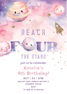 Reach 4 the stars invite design preview