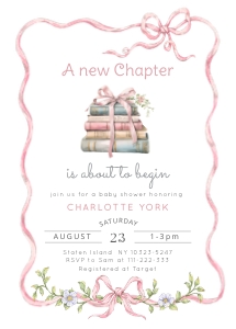 Editable New Chapter Girl Baby Shower bundle design preview