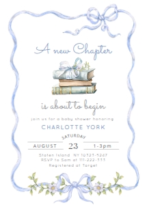 Anew Chapter Blue Baby Boy Shower bundle, Corjl Editable template design preview