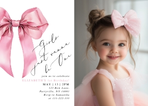 Girls just wanna be One 1st Birthday invitation design preview