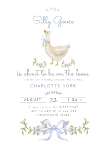 Silly  Goose Boy baby shower invitation design preview