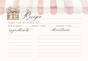 Provence Editable Fresh Off the market Recipe card template design preview
