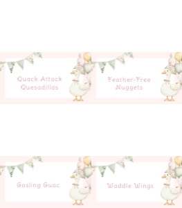 One silly goose pink Birthday buffet card template design preview