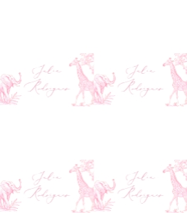 Pink Toile de Jouy Safari Baby Shower place card template design preview