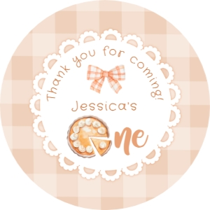 Little Cutie Pie Round Thank you tag template design preview