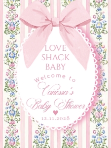 Love Shack Baby Coquette Bow Welcome sign template design preview